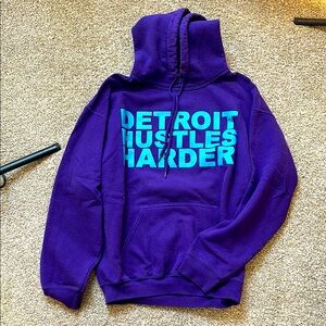 Detroit Hustles Harder Purple Hoodie
